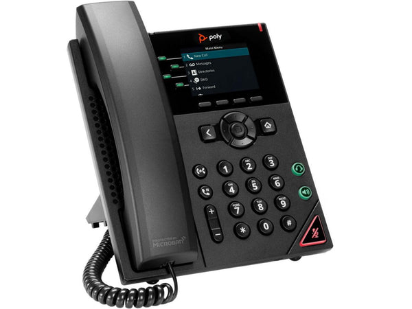 HP Poly VVX 250 4-Line IP Phone and PoE enabled, Desktop phone with Power Supply