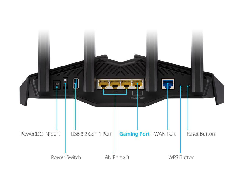 Manufacturer REFURBISHED - ASUS RT-AX82U AX5400 Dual-Band WiFi 6 Gaming Router,