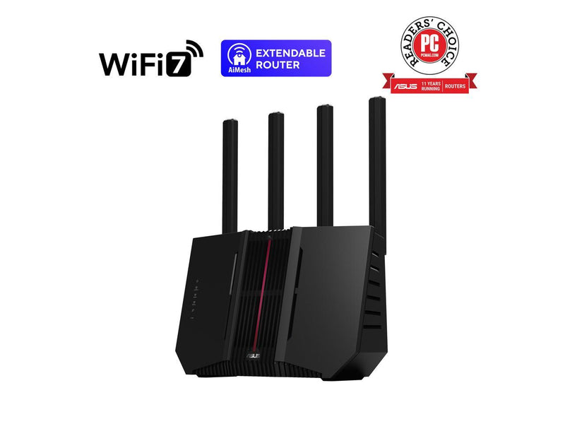 ASUS RT-BE92 Tri-band WiFi 7 Router, supports new 320MHz bandwidth & 4096-QAM,
