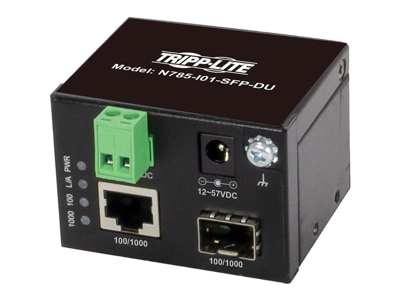 Tripp Lite N785-I01-SFP-DU Unmanaged Industrial Gigabit Fiber to Ethernet Media