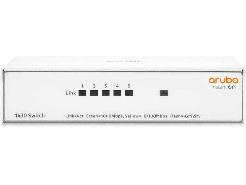 Aruba Instant On 1430 5-Port Gb Unmanaged Switch | 5X 1G Ports | Fanless | US