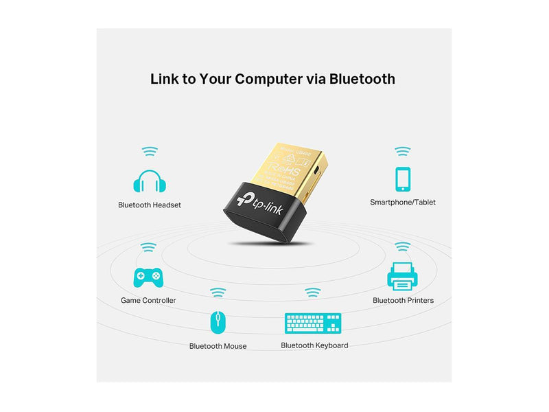TP-Link USB Bluetooth Adapter for PC(UB400), 4.0 Bluetooth Dongle Receiver