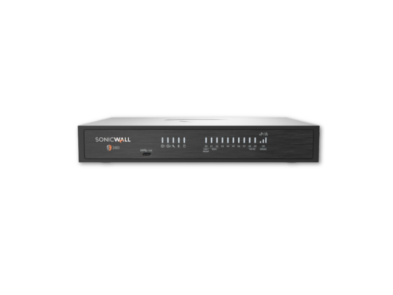 SonicWall TZ 380 Firewall (Gen 8) w/ Total Secure (1-Year Advanced Protection