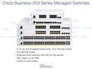 Cisco Business CBS350-16P-E-2G Managed Switch | 16 Port GE | PoE | Ext PS | 2x1G