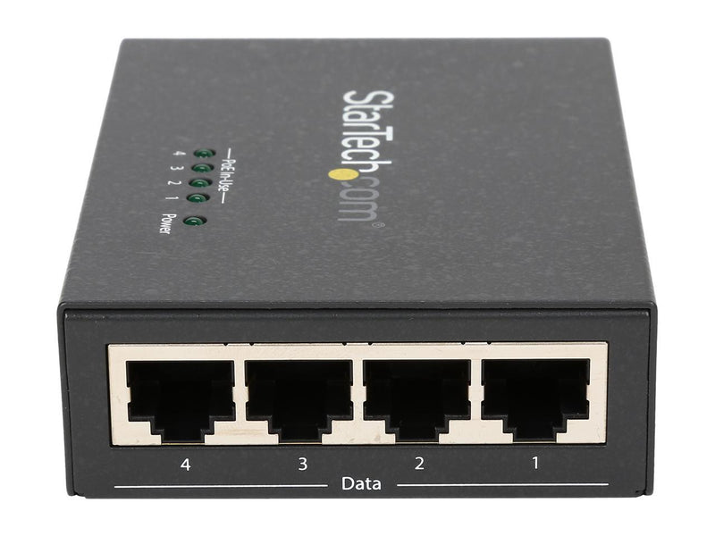 StarTech POEINJ4G 4-port Gigabit midspan - PoE+ injector - 802.3at / af