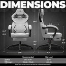 DOWINX FABRIC GAMING CHAIR, FOOTREST, 350LB BIG AND TALL GAMER CHAIR - DEEP GRAY - Like New