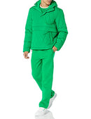 AMAZON ESSENTIALS MENS ANORAK HOODED QUARTER-ZIP PUFFER COAT SIZE M GREEN - Brand New