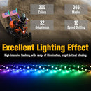 2PCS 2FT Spiral LED Whip Lights LED Safety Whips Bluetooth APP Control -2PCS - Like New