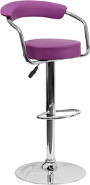 FLASH FURNITURE CONTEMPORARY ADJUSTABLE HEIGHT BARSTOOL 2 PACK - PURPLE - Like New