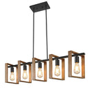 BRIGHTEVER 53" FARMHOUSE KITCHEN ISLAND LIGHTING 5-LIGHT - WOOD - Brand New