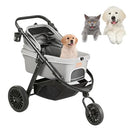 VEVOR LARGE PET STROLLER FOR DOGS CATS UP TO 75LBS 3 WHEELS FOLDING - DARK/GRAY - Like New
