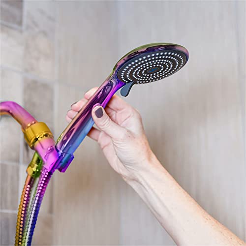 SparkPod High Pressure 3-Function Handheld Shower Head 5 ft. Hose - Rainbow - Like New