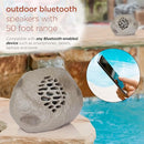 ALPINE CORPORATION QLP952SLR-GR-2 SOLAR BLUETOOTH ENABLED ROCK SPEAKER - GRAY - Like New