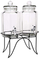 Home Essentials 1832A Del Sol Twin Hexagon Dispenser with Rack, 1 Gallon, Clear - Brand New