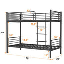 Noillats Metal Bunk Bed Twin Over Twin with Ladder, Safety Guard - Black - Like New