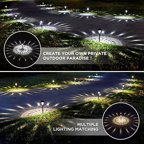 HNES Super Bright 2 in 1 Solar Lights Up to 12H 10 Pack YN-SLL01-BL - COOL WHITE - Like New