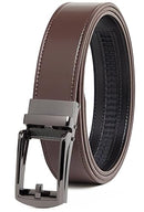 CARLO FELLINI GENUINE LEATHER RATCHET BELT – BROWN BELT/BLACK BUCKLE 28-52 - Like New