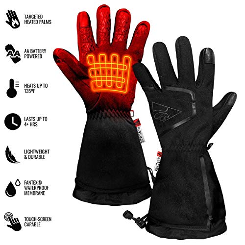 ACTIONHEAT FEATHERWEIGHT AA BATTERY HEATED GLOVES RECHARGEABLE L/XL - BLACK - Like New
