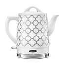 BELLA 1.5 LITER ELECTRIC CERAMIC TEA KETTLE WITH BOIL DRY PROTECTION SILVER FOIL - Like New