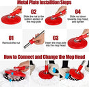 Spin Mop Bucket Wringer Set with 3 Mop Refills Telescoping Rod 61" - B0BYSNZVF9 - Brand New