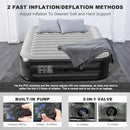 TINSUN QUEEN MATTRESS BUILT IN AIR PUMP CURVED ARMS FOR EASE OF USE - BLACK/GRAY - Like New