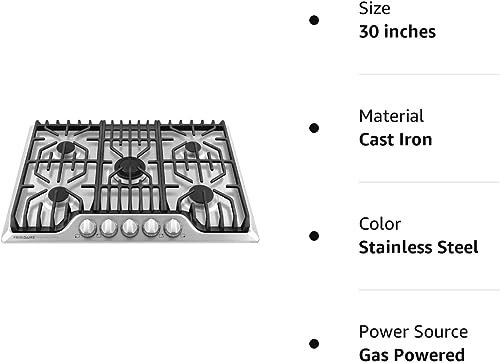 FRIGIDAIRE PROFESSIONAL 30" GAS COOKTOP 5 BURNERS LIQUID PROPANE FPGC3077RS STST Like New