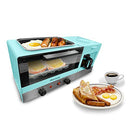 Elite Gourmet Americana 2 Slice 9.5" Griddle Glass Lid 3-in-1 EBK8810BL - Blue - Like New