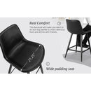 ORANGE ONE LOW BACK METAL FRAME COUNTER HEIGHT BAR STOOL (SET OF 3) - BLACK - Like New