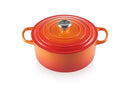 Le Creuset Enameled Cast Iron Signature Round Dutch Oven, 5.5 Quart, Flame Like New