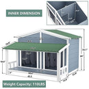 GLANZEND WOODEN DOG HOUSE OUTDOOR & INDOOR CABIN with porch weatherproof roof - Like New