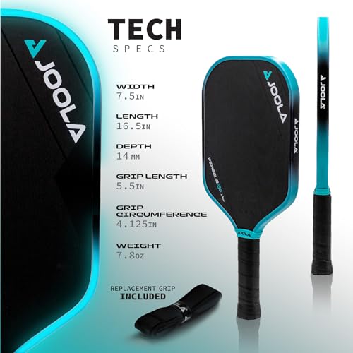 JOOLA OOLA 3S PICKLEBALL PADDLES RAW CARBON FIBER SURFACE BEN JOHNS - PERSEUS - Like New