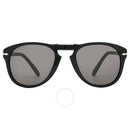 PERSOL MEN'S STEVE MCQUEEN AVIATOR - BLACK FRAME DARK GRAY LENSES, 54-21-140 3N - Like New
