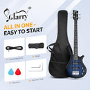 GLARRY INSTRUMENT MINI ELECTRIC BASS GUITAR 36IN GW101 - BLUE - Like New