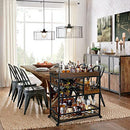 OHSUANIY BAR CART INDUSTRIAL MOBILE KITCHEN SERVING CARTS HOME 3 TIER - WALNUT - Like New