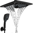 ELLO&ALLO RAIN SHOWER HEAD HANDHELD SPRAY RAINFALL SHOWER HEAD - MATTE BLACK - Like New