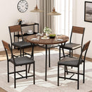 GENERIC INDOOR ROUND DINING SET, 5-PIECE - WALNUT - Like New