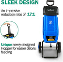 LANDWORKS ELECTRIC WOOD CHIPPER - LIGHT DUTY, BRANCHES, TRI-GUO023 - BLUE/BLUE - Like New