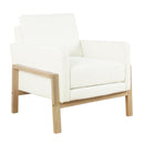 K8617-F2417 HomePop Wood Frame Accent Chair - Cream Boucle - Like New