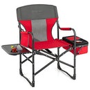 COSTWAY Folding Camping Chair Heavy-Duty Director Chair Supports 400lbs Red - Brand New
