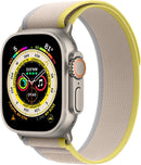 APPLE WATCH BAND TRAIL LOOP (49MM) RUGGED TITANIUM FINISH - S/M - YELLOW/BEIGE - Like New