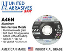 UNITED ABRASIVES-SAIT 22370 CUTTING WHEEL TYPE 27 A46N 7-INCH 50-PACK - BLACK - Like New