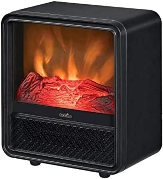 Duraflame Portable Electric Fireplace Personal Cube Space Heater - BLACK - Like New