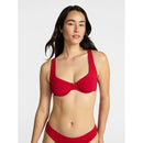 TIME AND TRU WOMEN'S PLUS SIZE RIBBED UNDERWIRE BIKINI TOP SIZE SMALL 4-6 - RED - Brand New