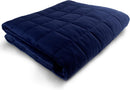 HUG BUD WEIGHTED BLANKET - 80"X87" - 35-LBS - QUEEN/KING SIZE BED - NAVY BLUE - Like New
