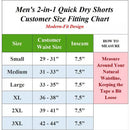 JUMP START MEN'S 2 IN 1 STRETCH GYM RUNNING SHORTS - SIZE: MEN M - ROYAL - Like New