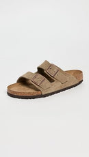 0951301 Birkenstock Arizona Soft Footbed Taupe Suede Regular Width Size 12 - Like New