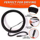 ZONETECH CAR HEATED STEERING WHEEL COVER 12V VEHICLE WARMER RAPID HEAT - BLACK - Like New