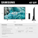 SAMSUNG 43-INCH CLASS QLED Q7F SERIES VISION AI SMART TV QN43Q7FAAFXZA - BLACK - Like New