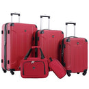 TRAVELERS CLUB CHICAGO HARDSIDE EXPANDABLE SPINNER LUGGAGE 5 PIECE SET - Red - Like New