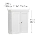 Teamson Home Stratford 2-Door Wall Cabinet - White - Brand New
